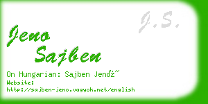 jeno sajben business card